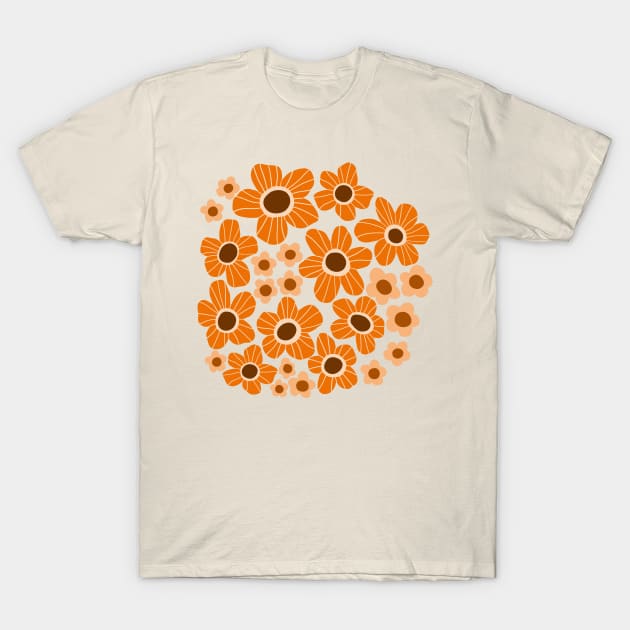 Orange flower power T-Shirt by Natalisa